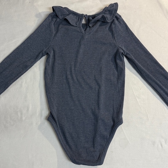 Tu - Navy Ruffle Long sleeve Bodysuit - Picture 3 of 3